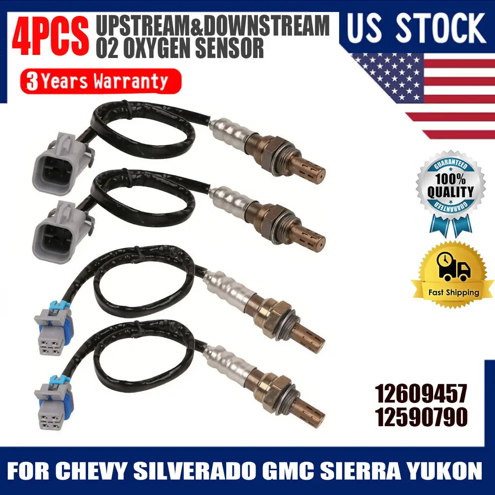 

4Pcs For Chevy Silverado GMC Sierra Yukon Upstream&Downstream O2 Oxygen Sensor