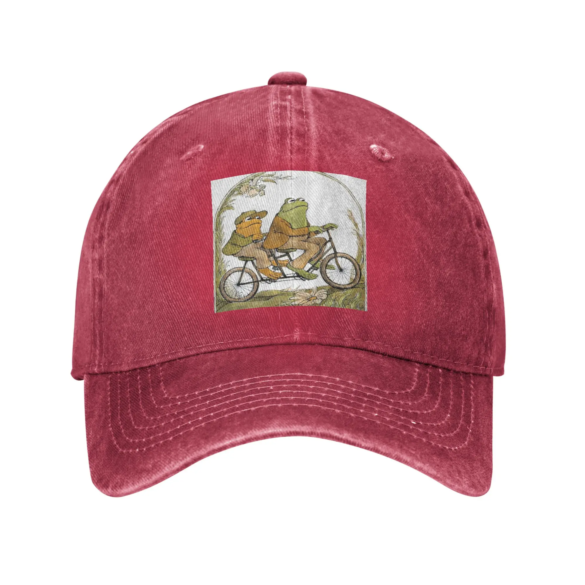Frog and Toad Washed Denim Cap Casual Baseball Caps Adjustable Hat Summer Unisex Baseball Hats