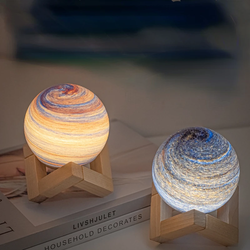 Galaxy Ball Lamp Kids Light Planetary Crystal Ball Night Lights Glowing USB Power Warm Bedside Gift Home Decor Bedroom Chirstmas