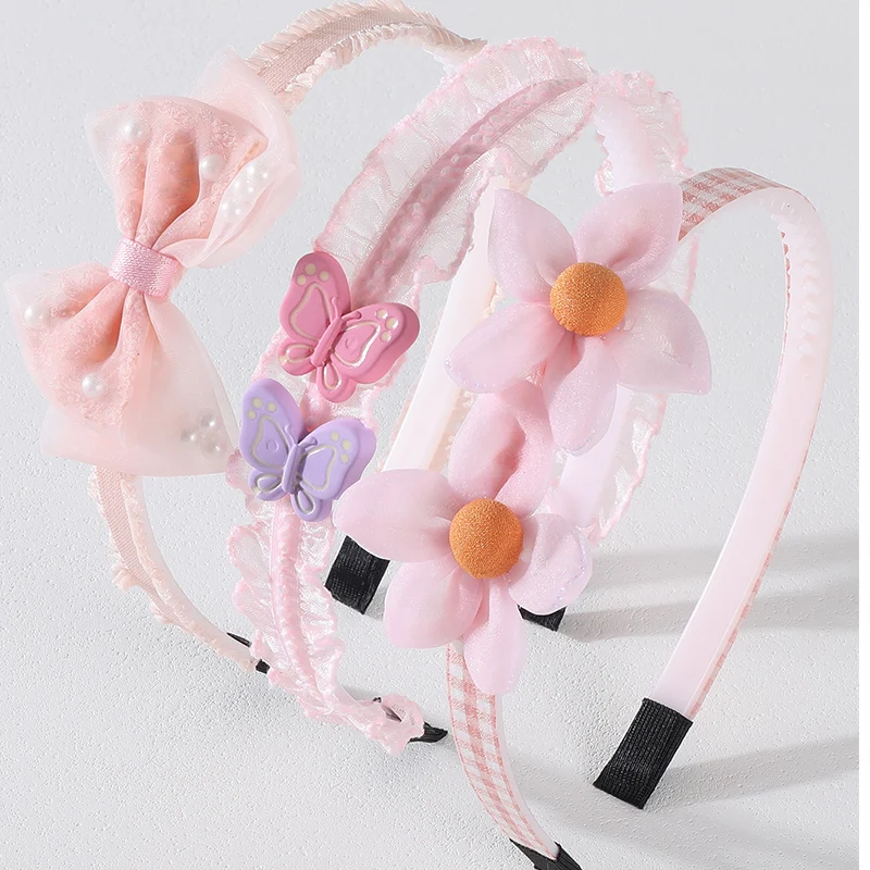 3Pcs/Set New Children Cute Sweet Colors Flower Hairbands Headwears Girls Fashion Hair Hoop Headbands Kids Hair Accessories