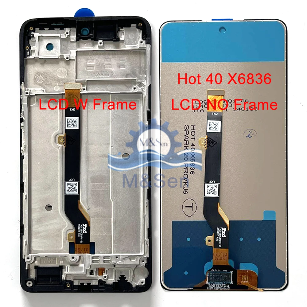 Przetestowany na ekran wyświetlacza Infinix Hot 40i LCD X6528B Digitizer Panel dotykowy dla ramki Infinix Hot 40 Pro X6837 LCD Hot40 X6836