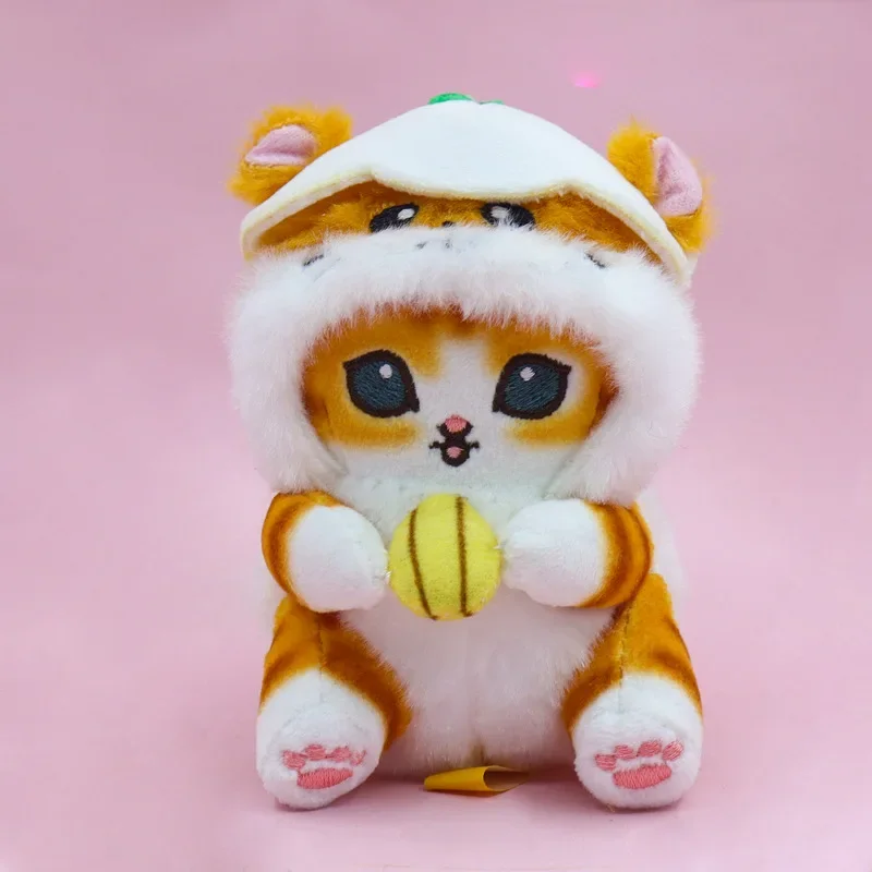 12cm Kawaii dibujos animados gato Cross Dressing serie juguetes de peluche dibujos animados lindo muñeco de peluche mochila colgante decorativo