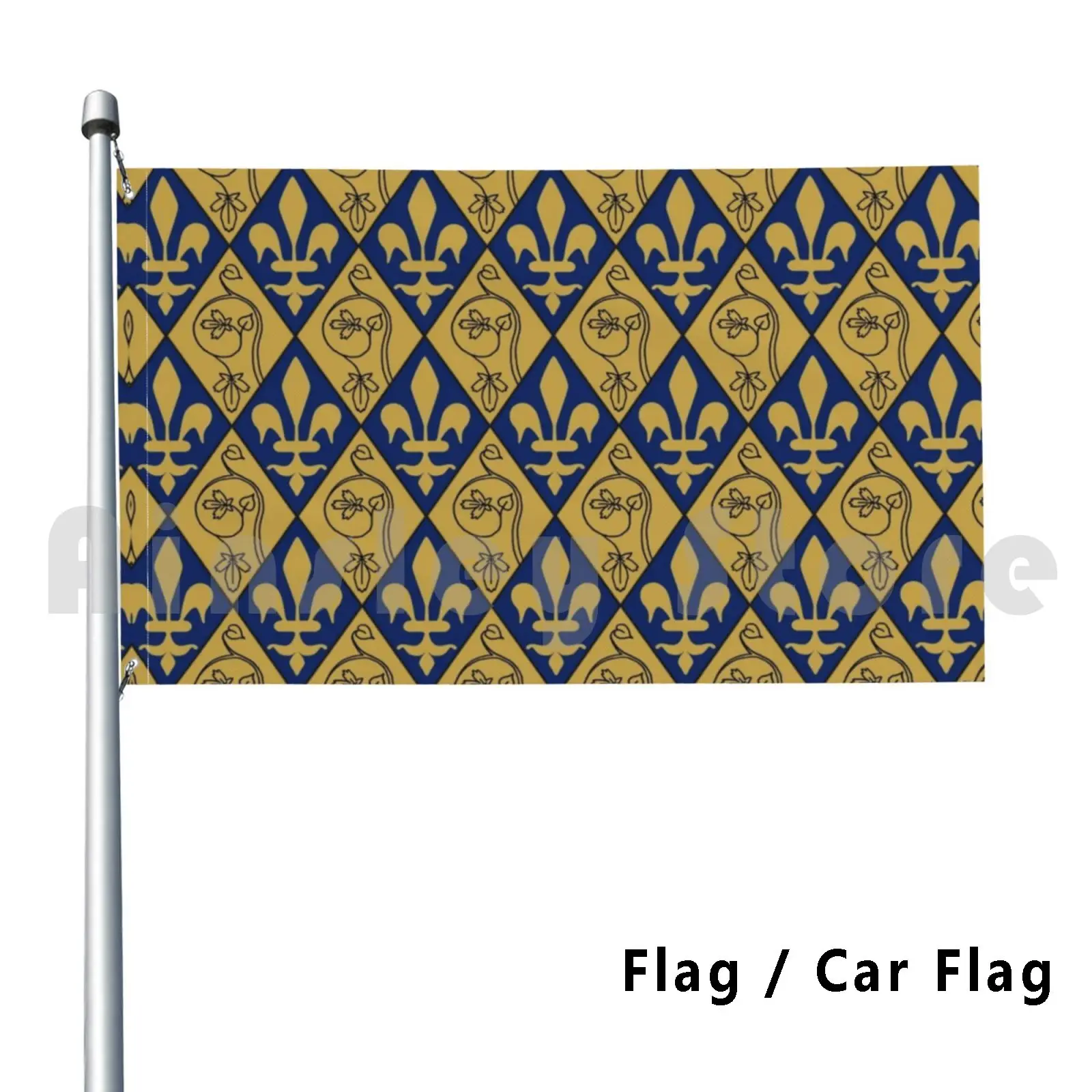 Sainte-Chapelle Medieval Heráldico Fleur De Lys Bandera Coche Bandera Divertida París Medieval Renacimiento Rey