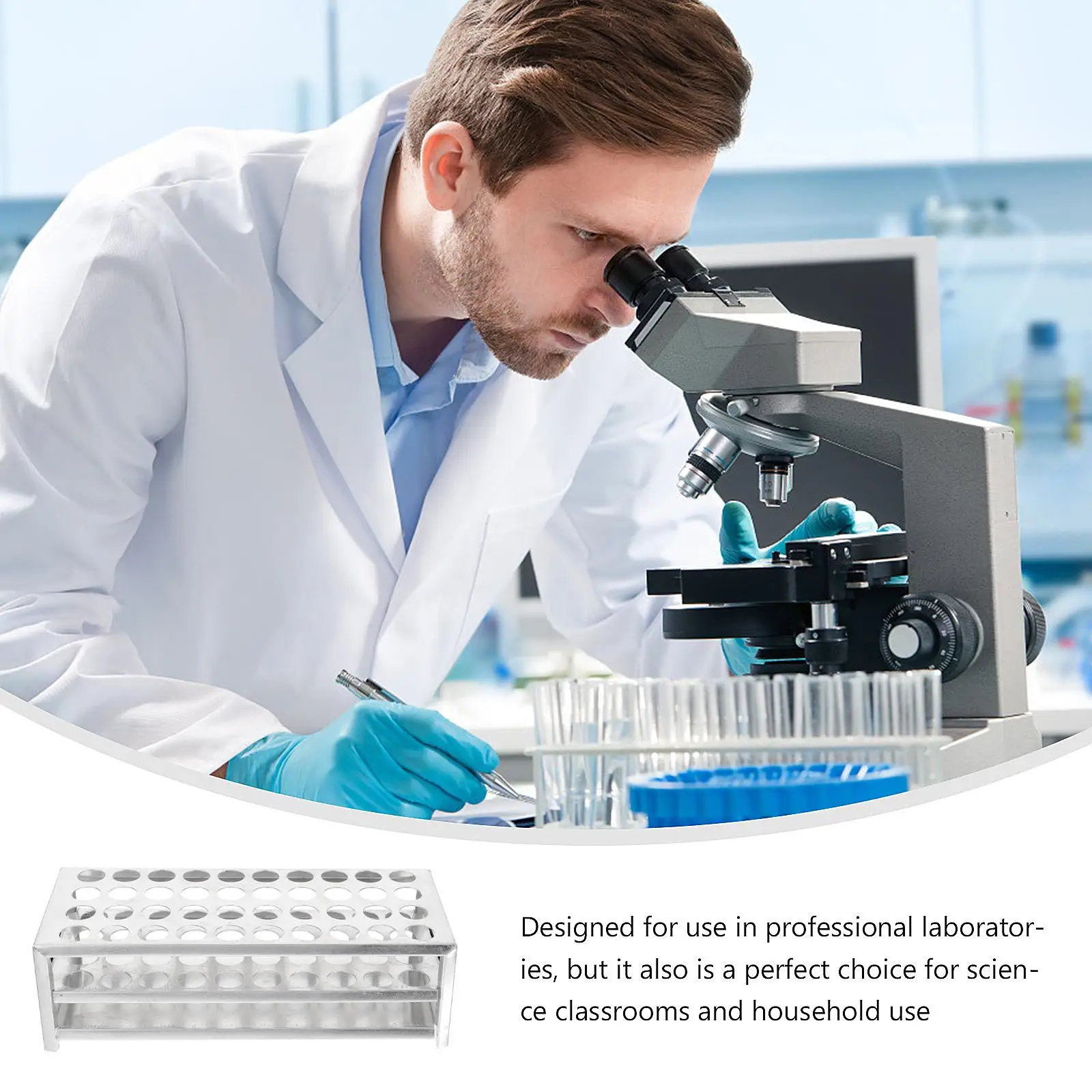 Multi Use Test Tube Rack Aluminum Lab Stand Vial Shelf Storage Holder Lightweight Practical Useful Tube Bracket