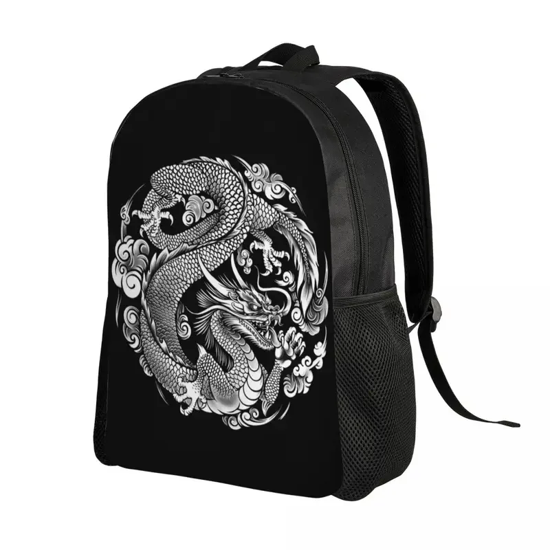 Chinese Dragon Asian Style Backpack for Women Men Waterproof School College Tradition Mythology Tattoo Art Bag Printing Bookbags