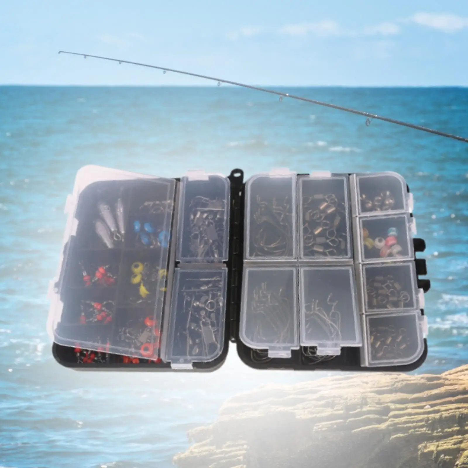 158Pcs Fishing Hooks Portable Fishing Accessories Set for Trout Walleye Bass