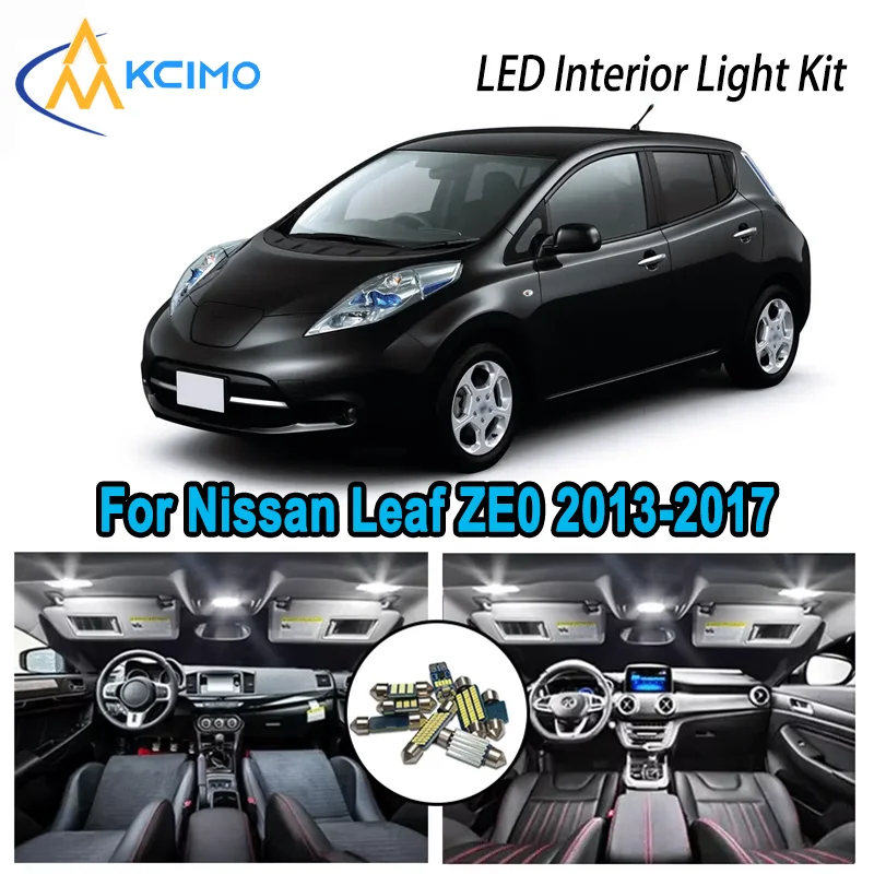 

Premium Bright LED Interior Light Kit for Nissan Leaf ZE0 2013-2017 2014 2015 2016 Dome Map Trunk Car Lamps with Canbus No Error