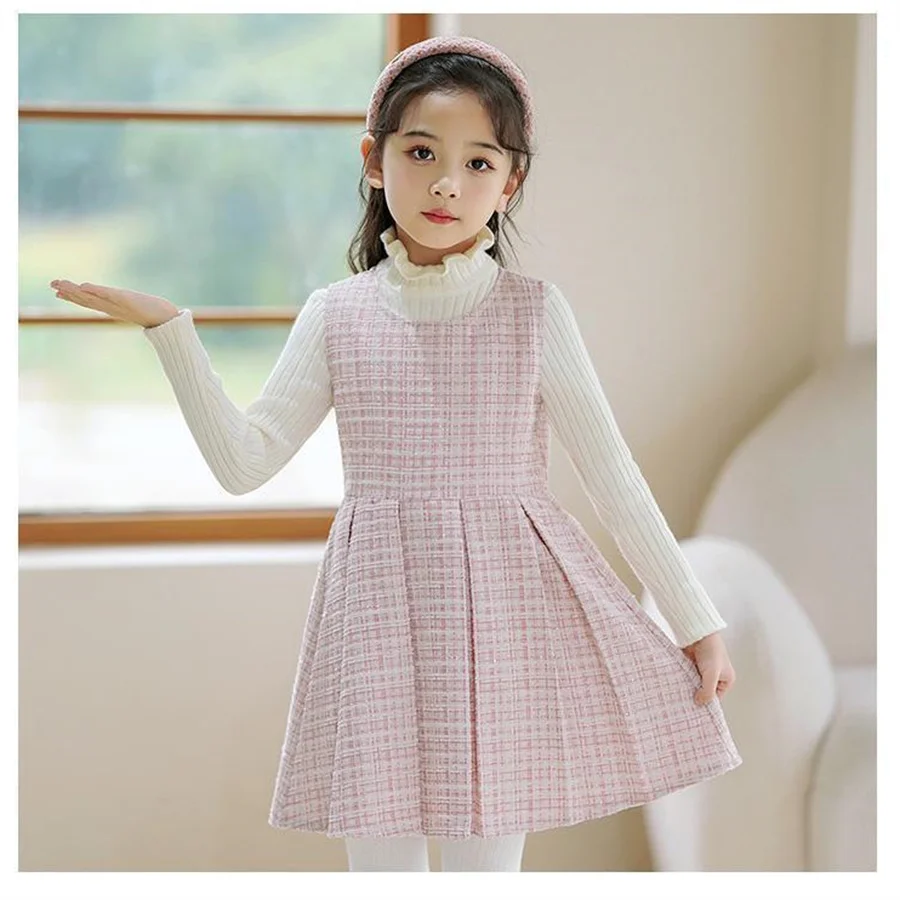 Fashion Kids Girls Princess Clothes Set Spring Autumn Teen Children Coat Outwear+Dress Vintage Outfits Suit for 3-12yrs