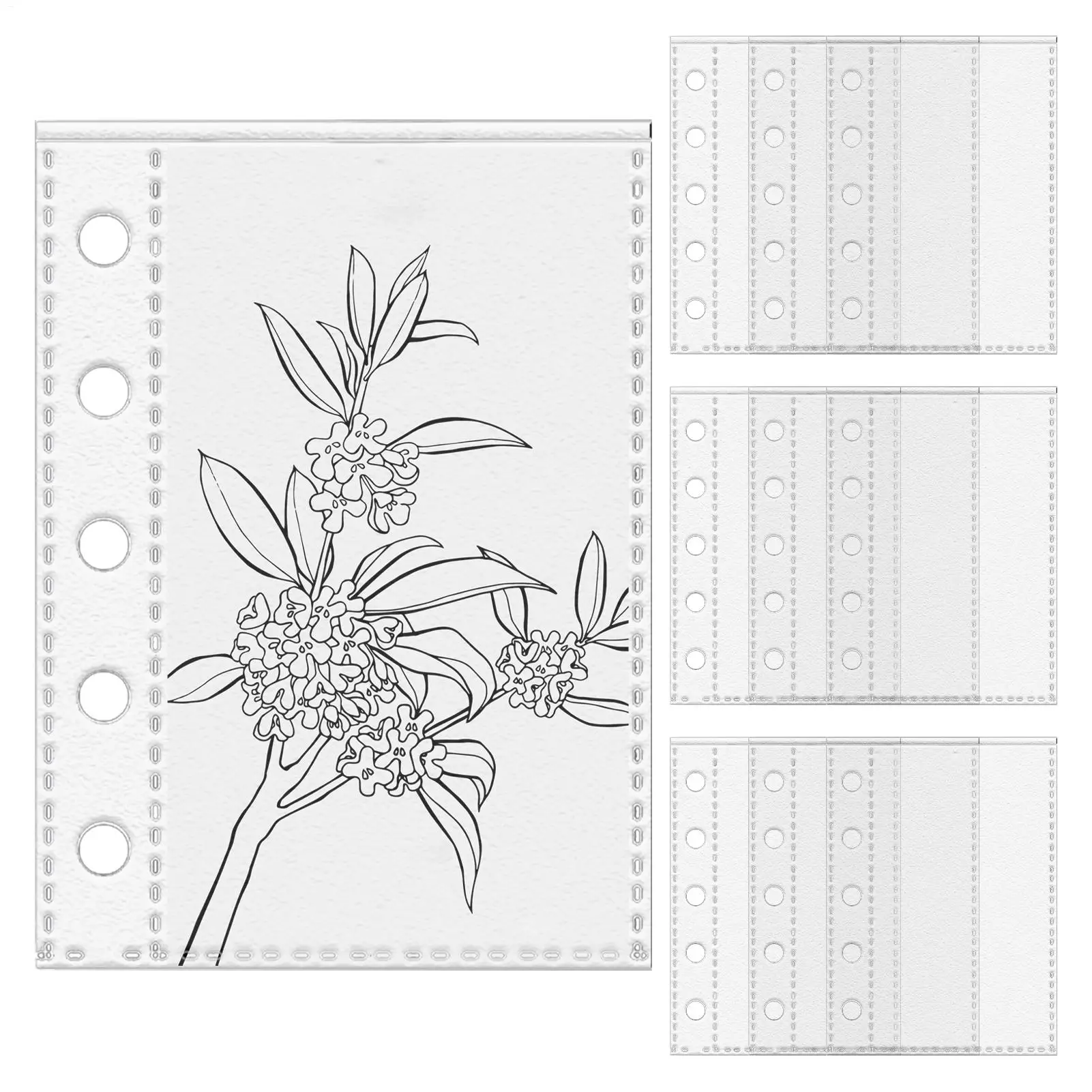 10Pcs M5 Binder Pockets 5-Ring Clear Folder Organizer Photocard Sleeve Sheets For Credit Business Card Money Protectors