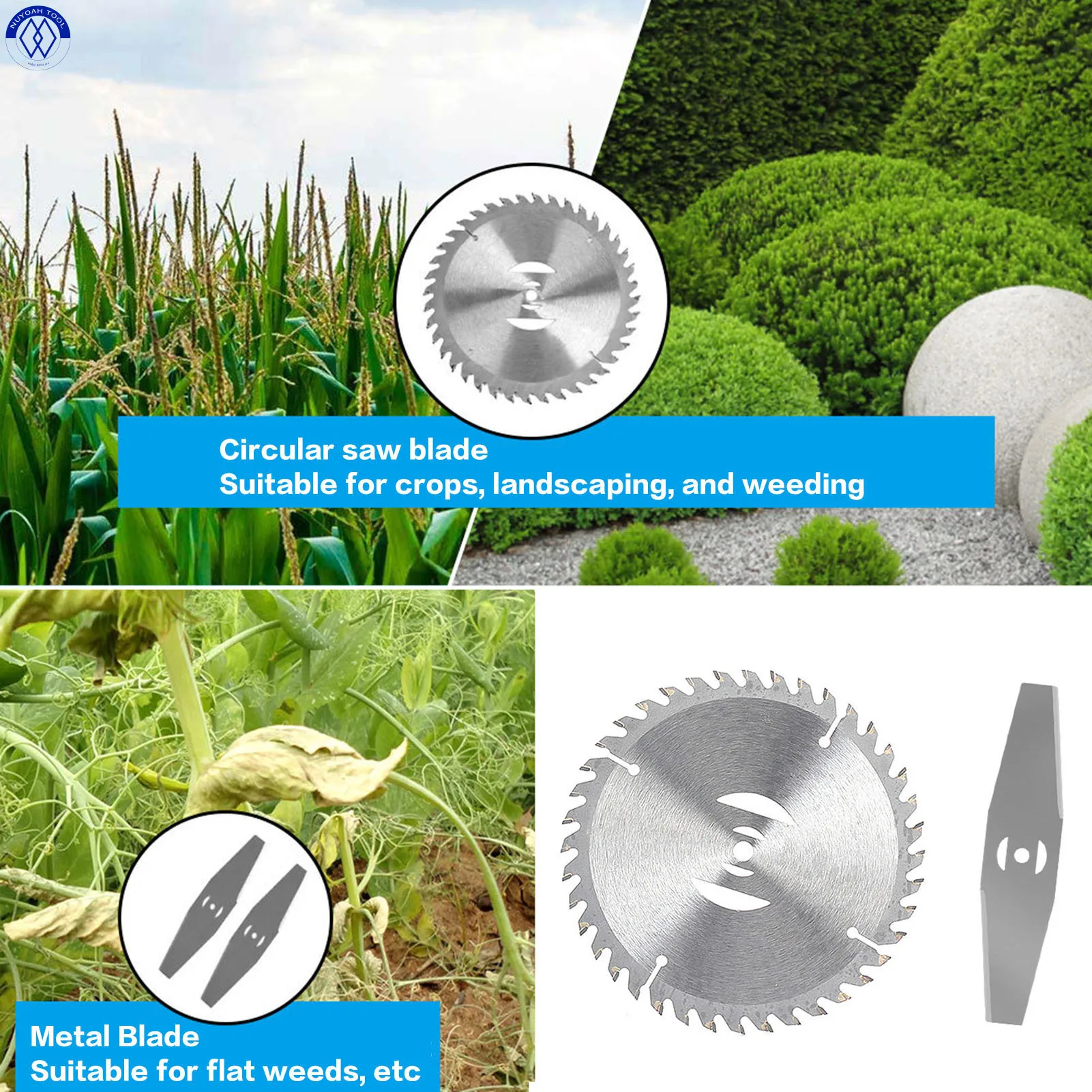 

Electric Trimmer Cutter Blades Round 40-tooth Metal Lawnmower Blade Tools for Patio Yard Lawns Weed Tools