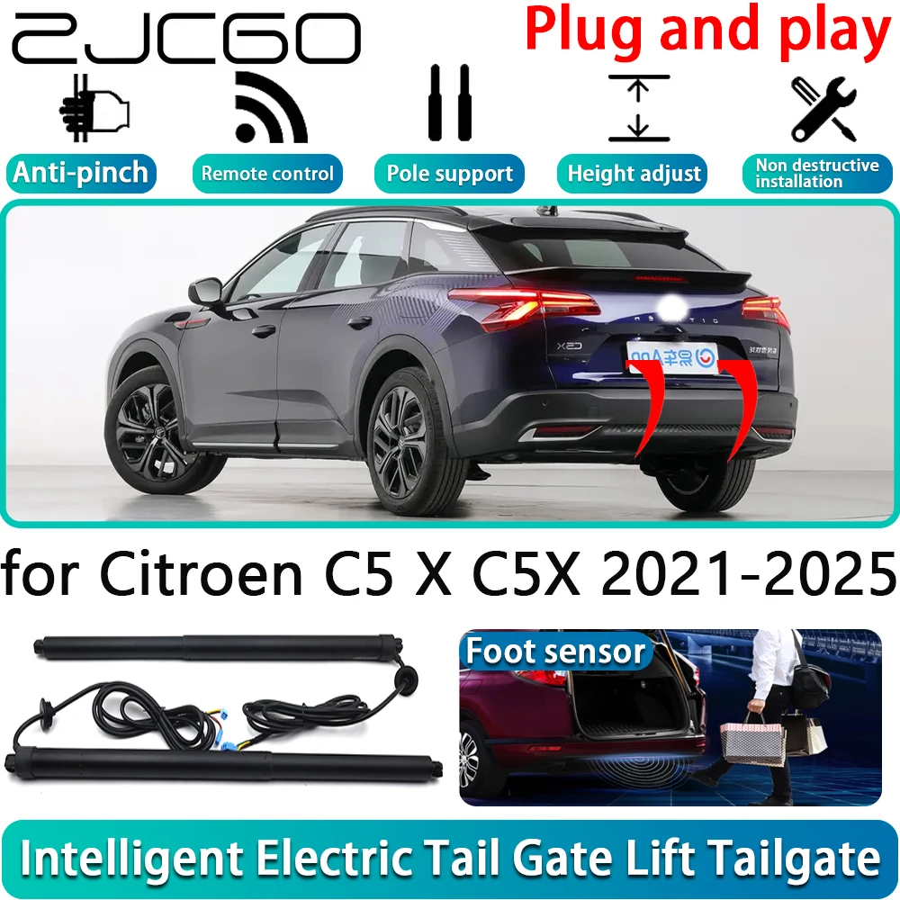 

ZJCGO for Citroen C5 X C5X 2021-2025 Car OEM Electric Powered Tailgate Power Liftgate Automatic Tailgate System With Foot Sensor