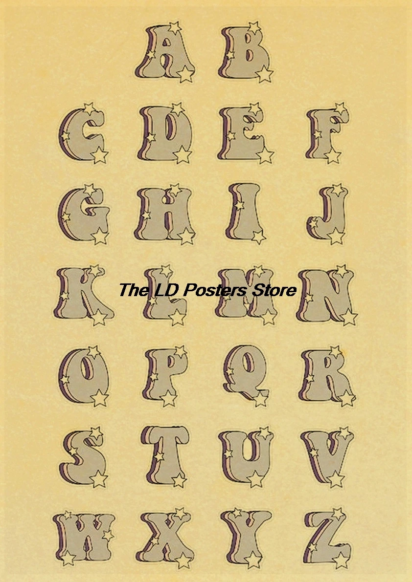 Educational Poster Visual Words And Word Family Poste Decorations Vintage Poster  Landscape Kraft Paper Coffee Bar Poster