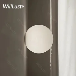 Modern LED Wall Lamp Globe Glass Sconce 14cm 20cm Global Milk White Round Ball Shade Dioscuri Parete Ceiling Lighting Soffitto
