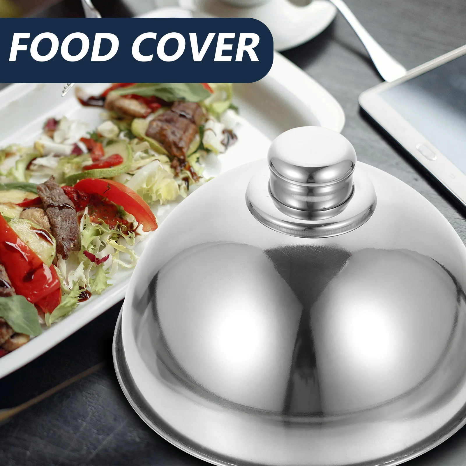 

Stainless Steel Steak Cover Round Food Protective Cover Anti-Splashing Dust Proof Insect Resistant Fresh Keeping Kitchen