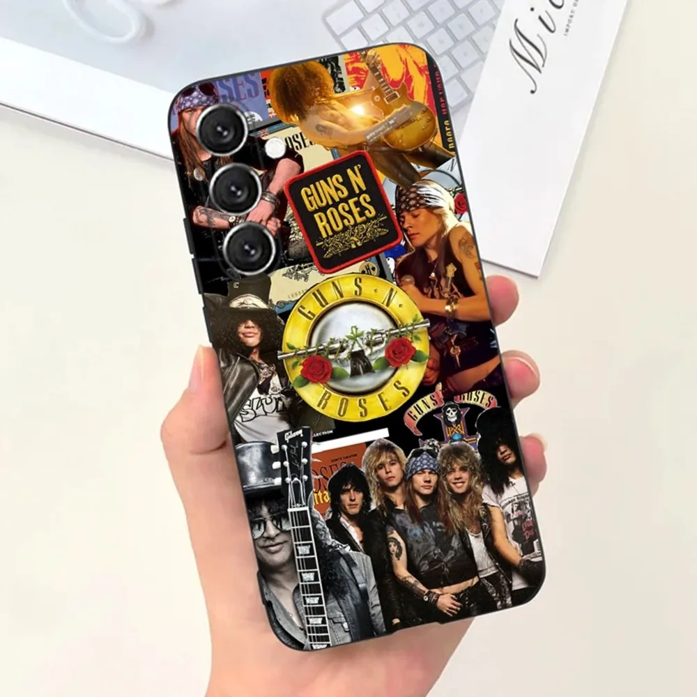 밴드 G-Guns N Roses 전화 케이스 삼성 S25,S24,S21,S22,S23,S30,Ultra,S20,Plus,Fe,Lite,Note,10,9,5G 블랙 커버용 전화 케이스