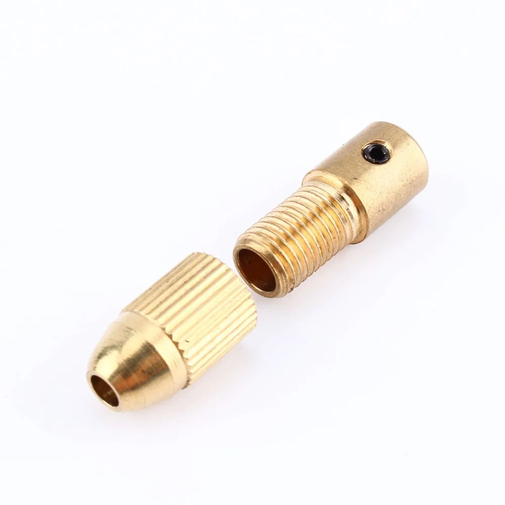 3 Sets Brass Material Drill Bit Collet Set 0.5-3mm Capacity 2.35mm Shaft Twist Drill Chuck Set Allen Wrench Included