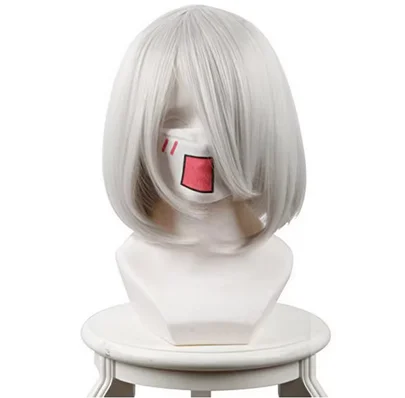 35cm Female's Silver Grey Short Bobo Styled Synthetic Hair Cosplay Full Wigs NieR:Automata  YoRHa No. 2 Type B Heroine