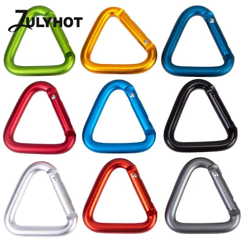 1PC Triangle Carabiner Outdoor Camping Hiking Keychain Snap Clip Hook Kettle Buckle Carabiner Outdoor Sports Accessories