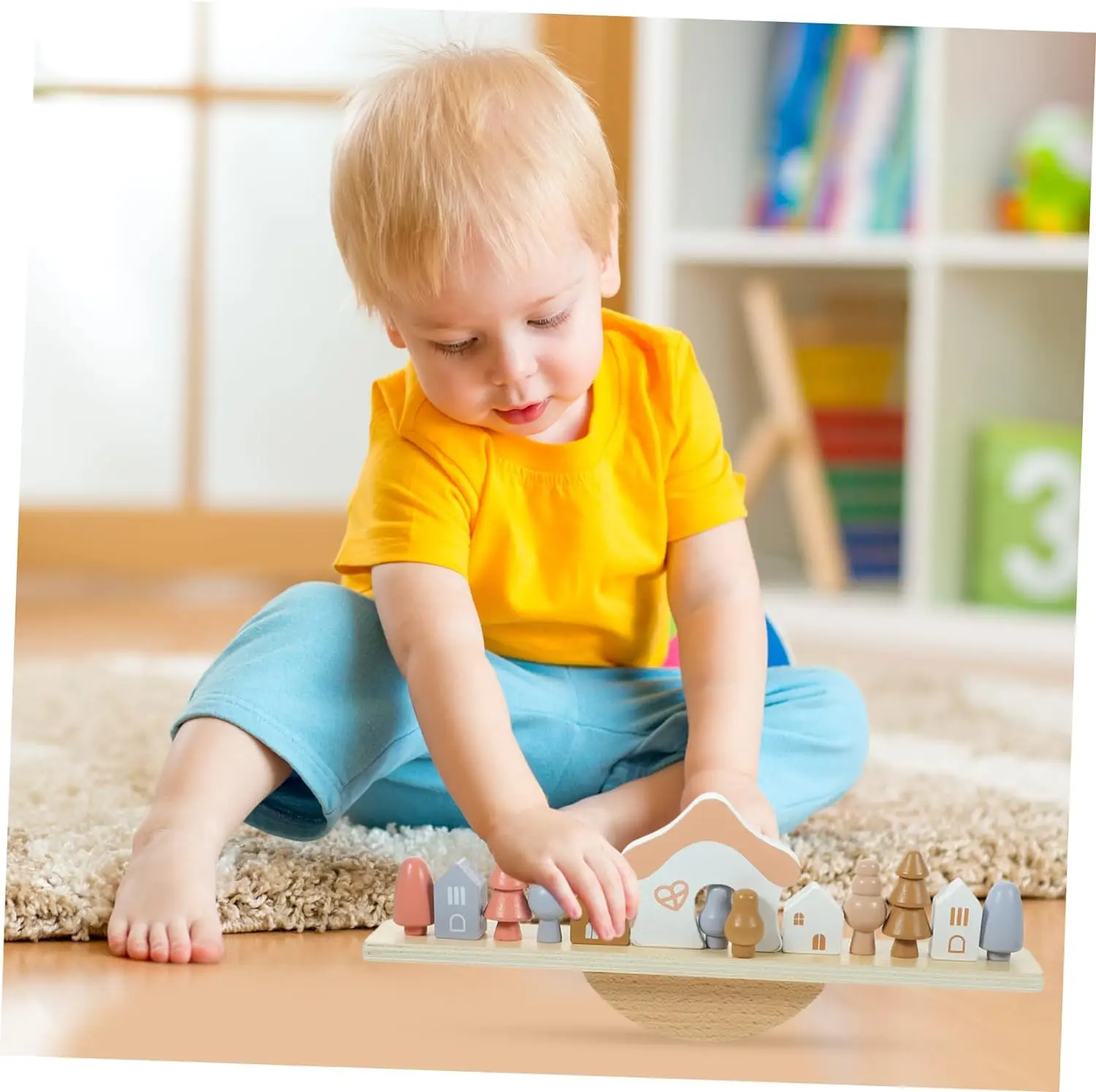 

Balance Games Puzzle Toys Montessori Early Educational Stacking Game Wooden Toys Forest Houses Blocks For Toddlers Boys Girls