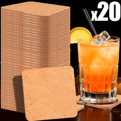 Cup Mat Natural Square Wooden Non-Slip Pads Tea Coffee Mug Drinks Insulated Cork Coaster Holder Home Kitchen Table Decoration