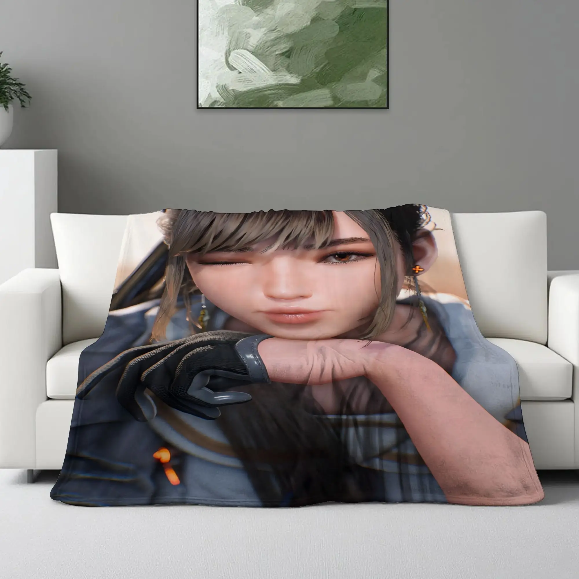 stellar blade Cute eve,Flannel printed blanket suitable for all seasons suitable for living room office sofa and travel