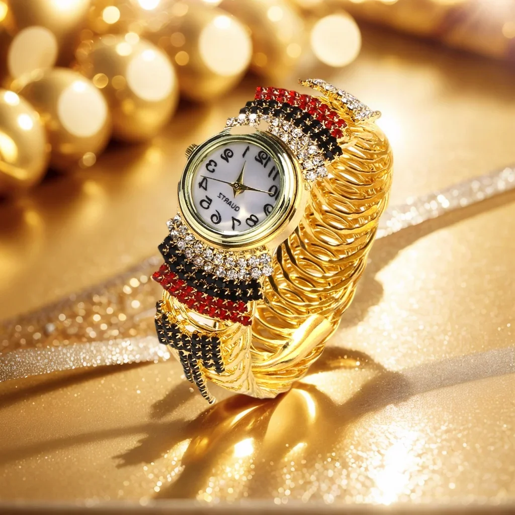 Роскошные часы-браслет, модный браслет, кварцевые часы из сплава со стразами для женщин, винтажные элегантные женские наручные часы, повседневная одежда