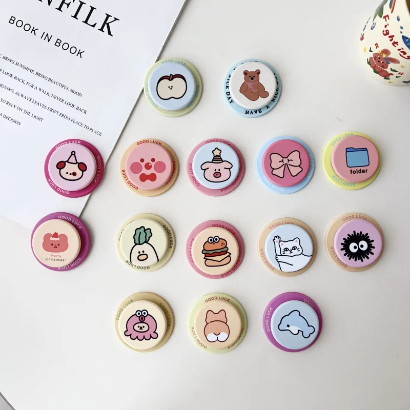 Simpatico cartone animato coreano per impugnatura magnetica per telefono Magsafe Tok Griptok supporto per iPhone 16 supporto per anello pieghevole per custodia di ricarica wireless