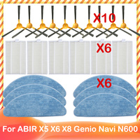 Compatible for ABIR X5 X6 Genio Navi N600 Redmond RV-R650S RV-R670S Parts Accessories 3-Arm Side Brush Filter