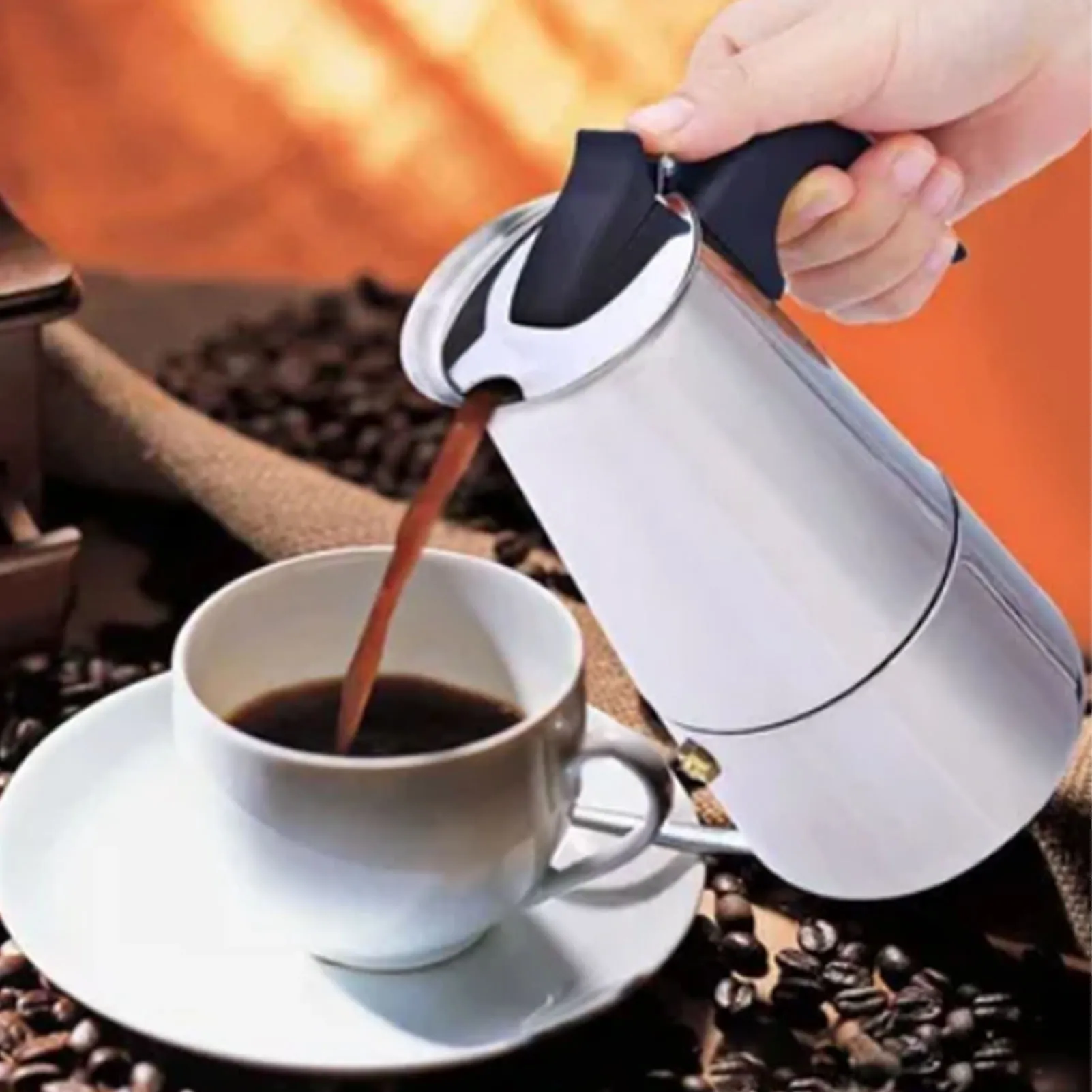 وعاء موكا من الفولاذ المقاوم للصدأ ، تصميم إيطالي مريح ، إبريق قهوة معزول للمنزل ، مواقد ، من إعداد إعداد