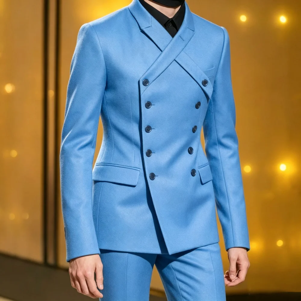 Double Breasted X Design Custom Made Men Suit Set Separates 2 Pieces Blazer with Pants For Men Wedding Prom Groom 2026