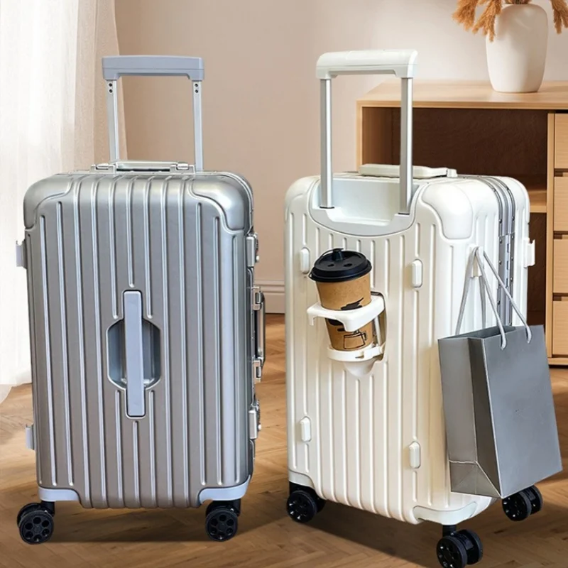 

Large Capacity Suitcase with Aluminum Alloy Frame Lock Travel Rolling Luggage 22/26inch Widening Trolley Case Bags with Wheels