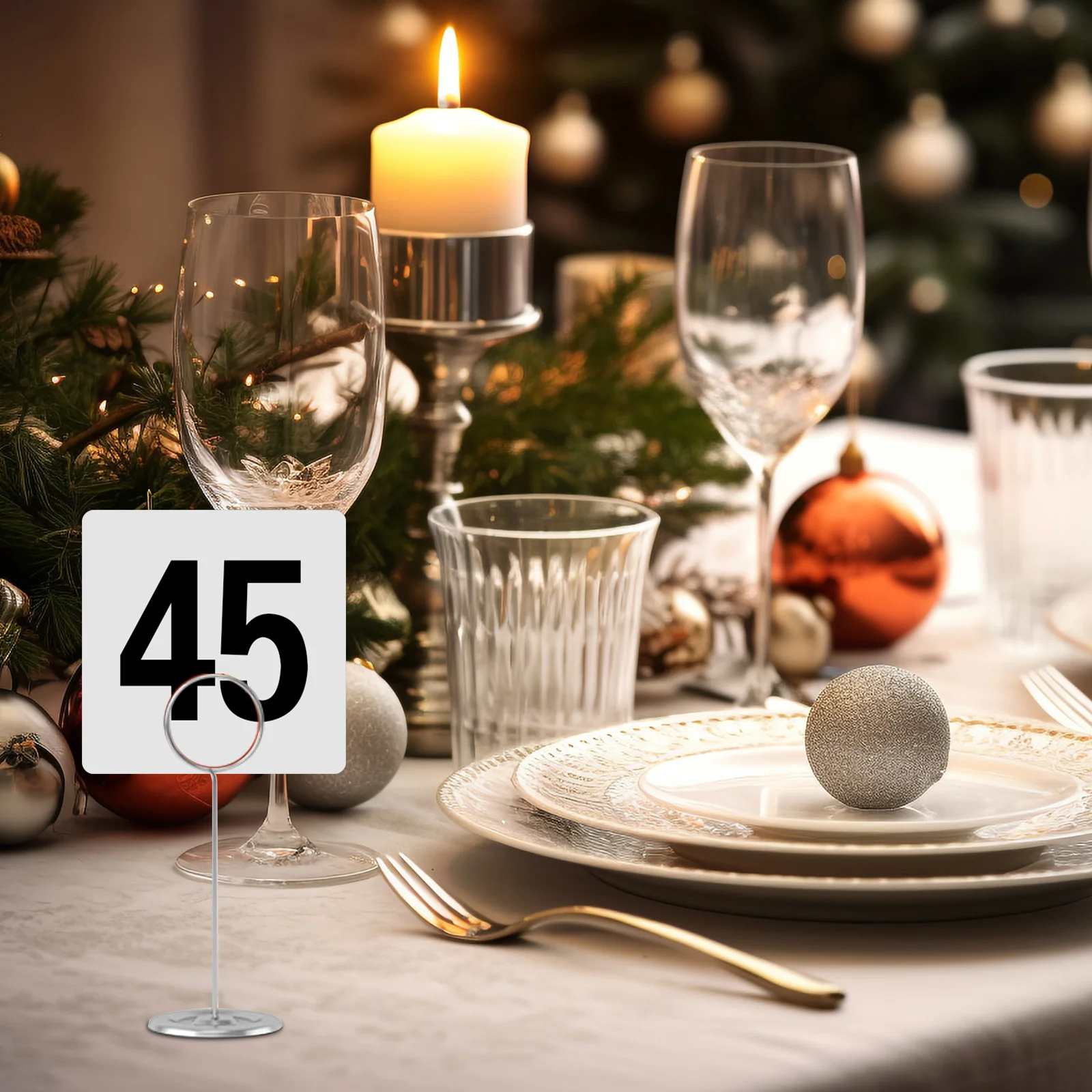 

50Pcs Restaurant Table Numbers Plastic Double Sided Table Number Cards for Weddings Banquets Party Event Use Numbers for Tables