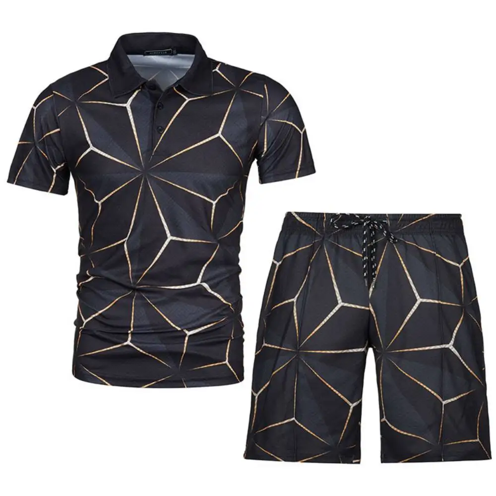 Summer Suits Mens Polo Shirts Short Sleeve Shorts Sets Male Sport Jersey Casual Clothing