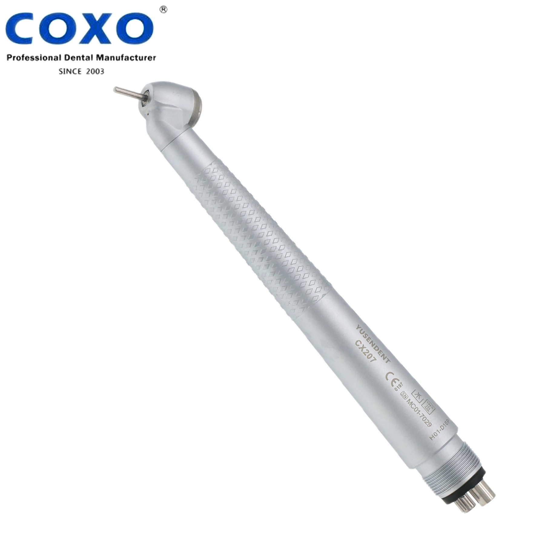 COXO Dental 45° LED Fiber Optic Surgical Turbine High Speed Handpiece Single Water Spray fit KaVo MULTIflex