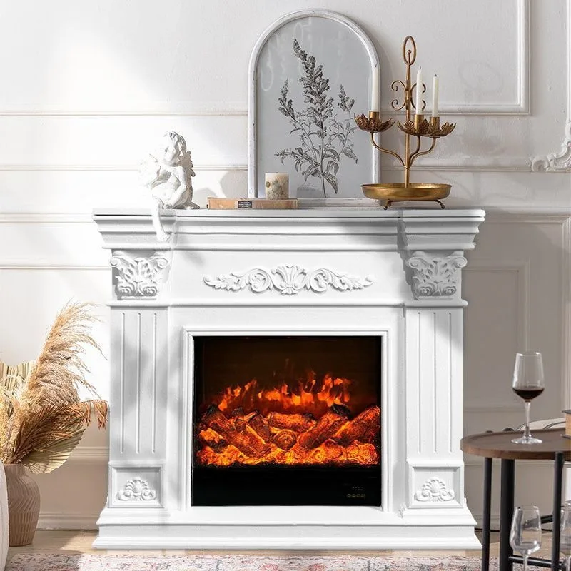 

Камин для фотографии, декоративный шкаф, ретро-камин, имитация пламени, резьба по домашнем семье, настенная стойка для камина