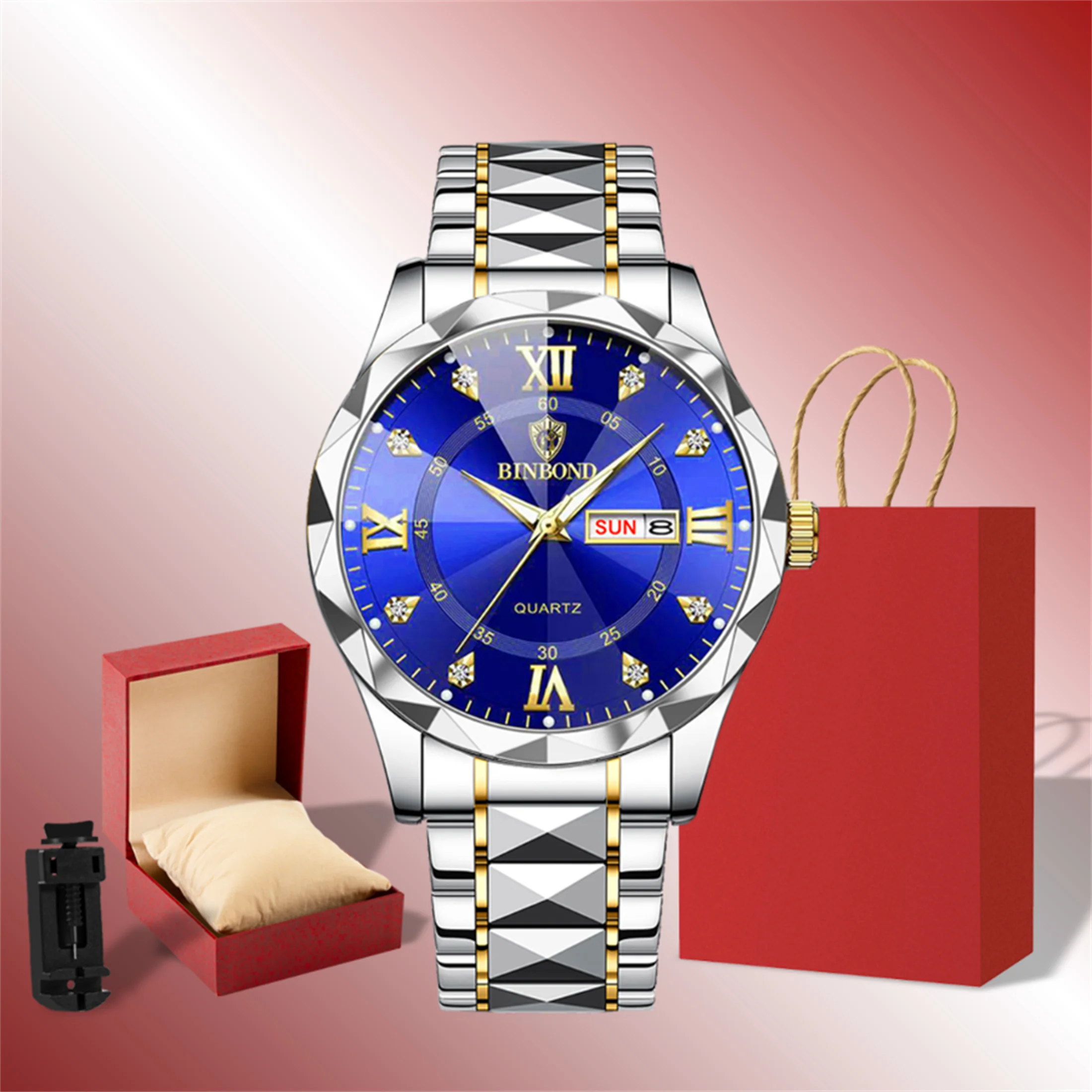 

Men Watches Set Band Quartz Wrist Watch with Fashion gift box Gift Sets Simple Suit for Men's Valentine's Fathers Day 2521