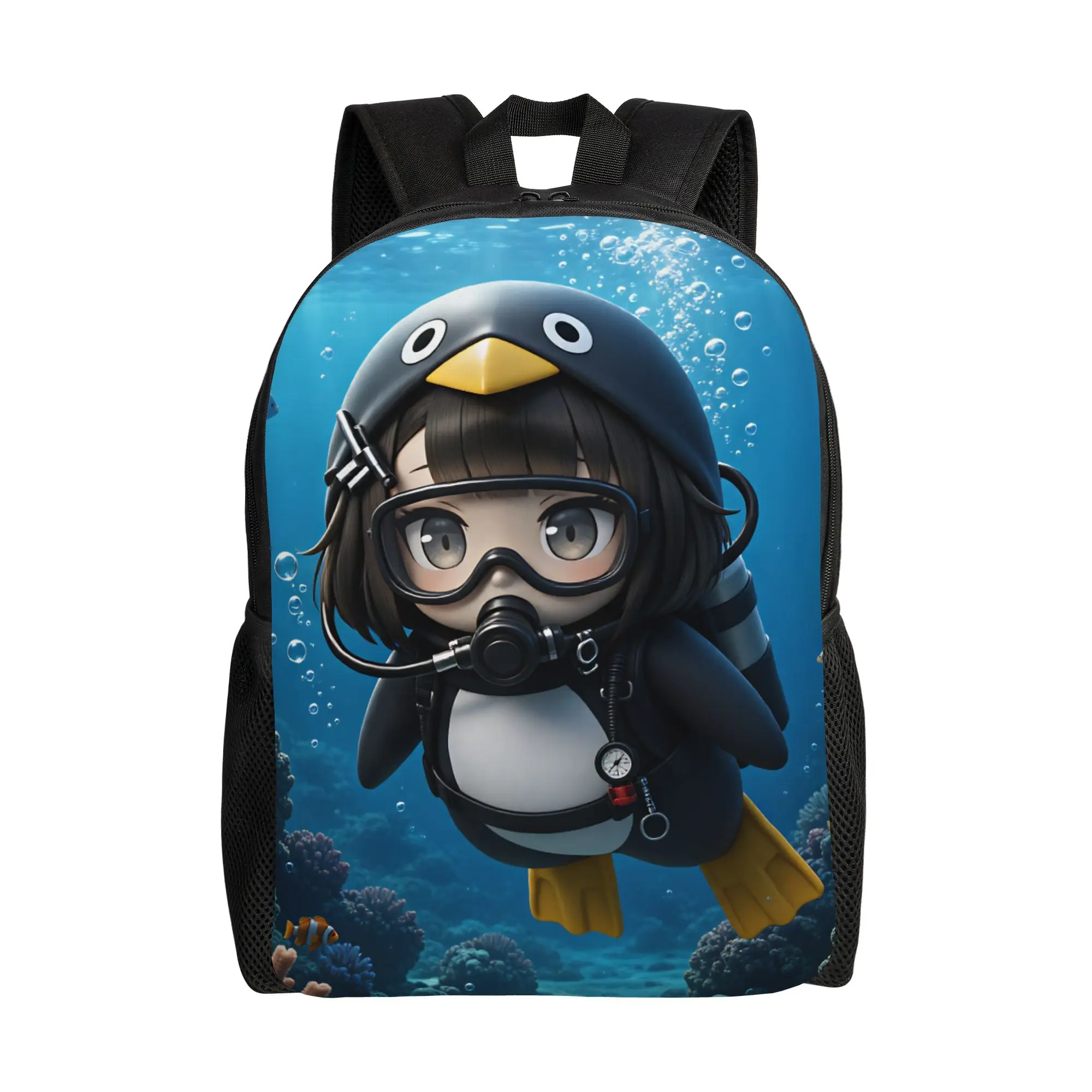 Gugu Gaga Penguin  Backpack Teen  Large Backpacks Polyester Funny School Bags Cycling Design Rucksack