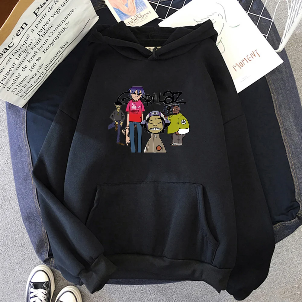 Frühling Gorillaz Lustige Gedruckt Cartoon Hoodies Sweatshirts Frauen/Männer Harajuku Koreanische Übergroßen Pullover Unisex Hoodie Streetwear