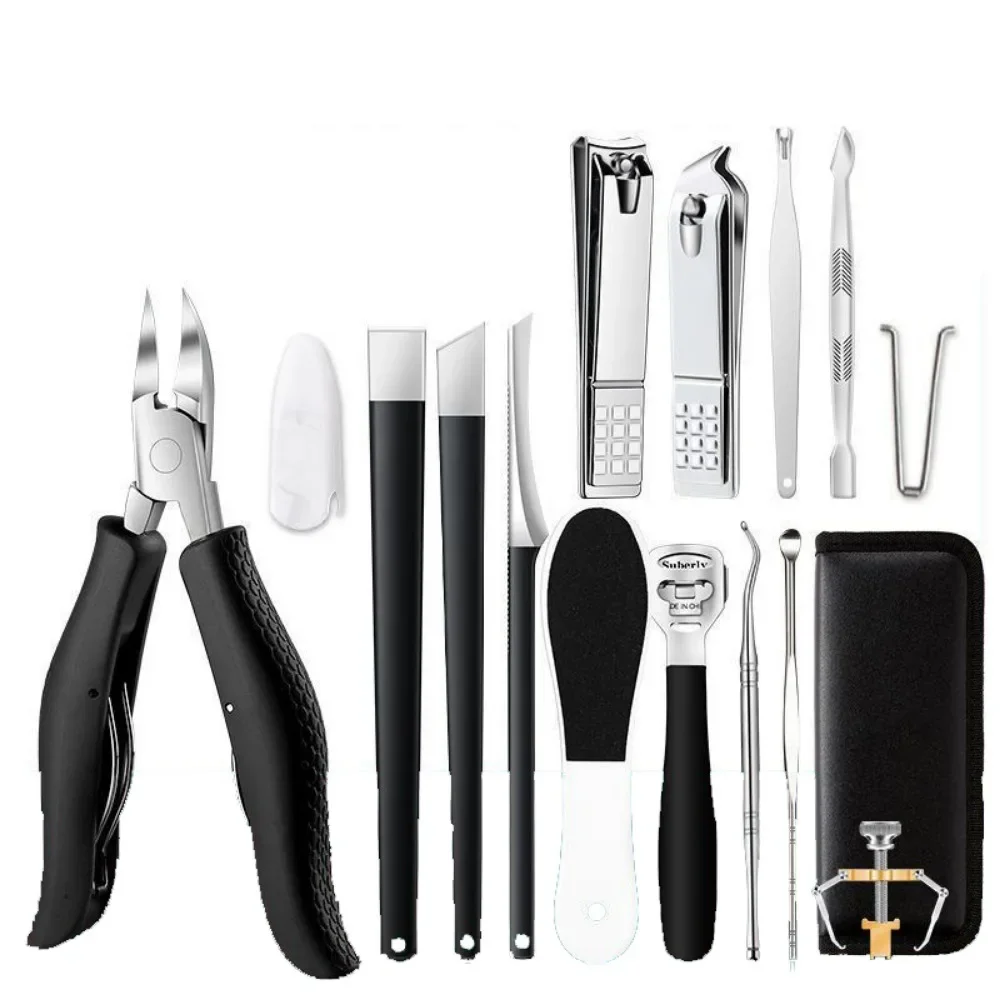 

16Pcs/1Set Stainless Steel Nail Clipper Set Manicure Tools Olecranon Pliers Nail Cutters Scissors Kit for Nail Pedicure Tools