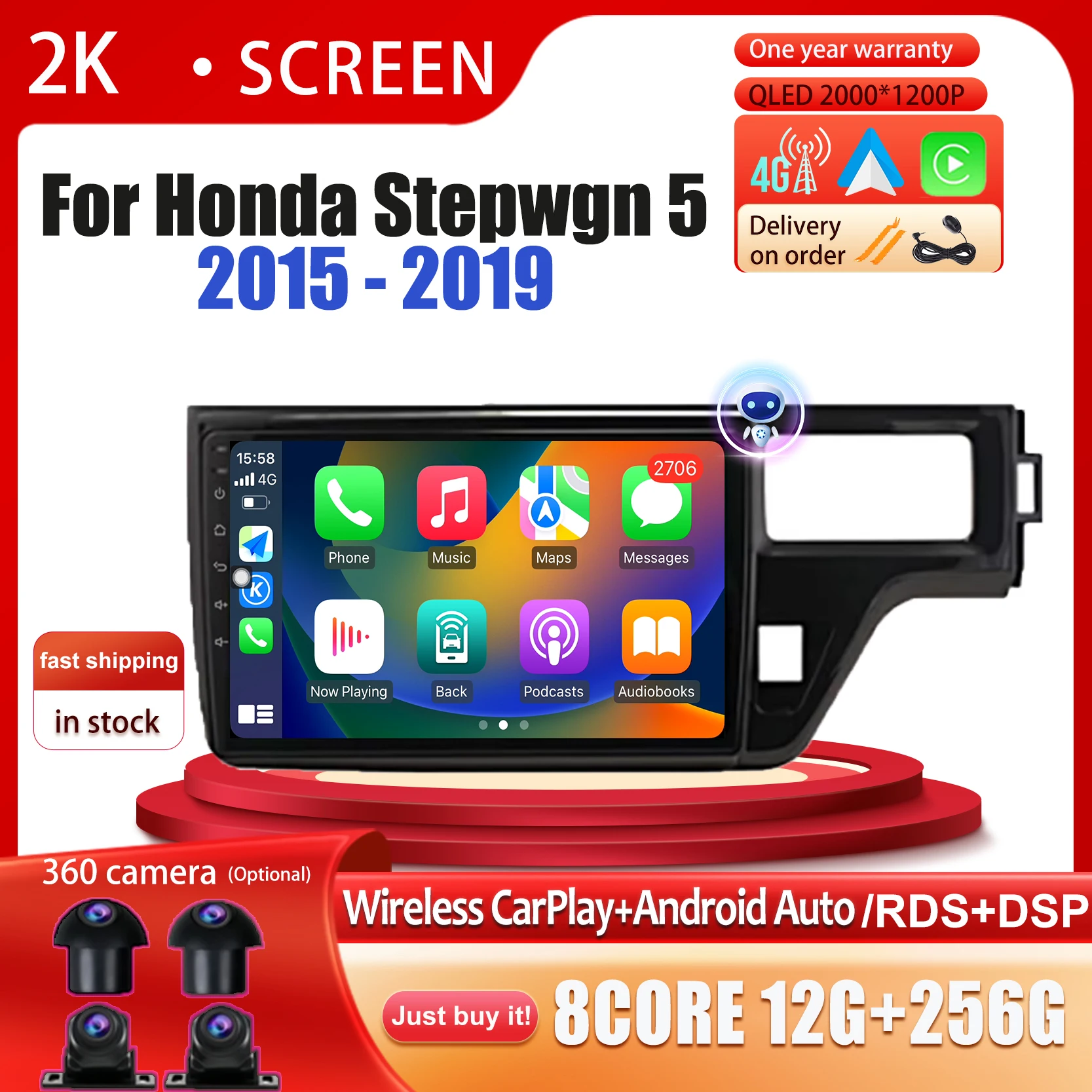 

Android 14 For Honda Stepwgn 5 2015 2016 2017 2018 2019 Car Radio Multimedia Stereo Player WiFi GPS Navigation Video NO 2din DVD
