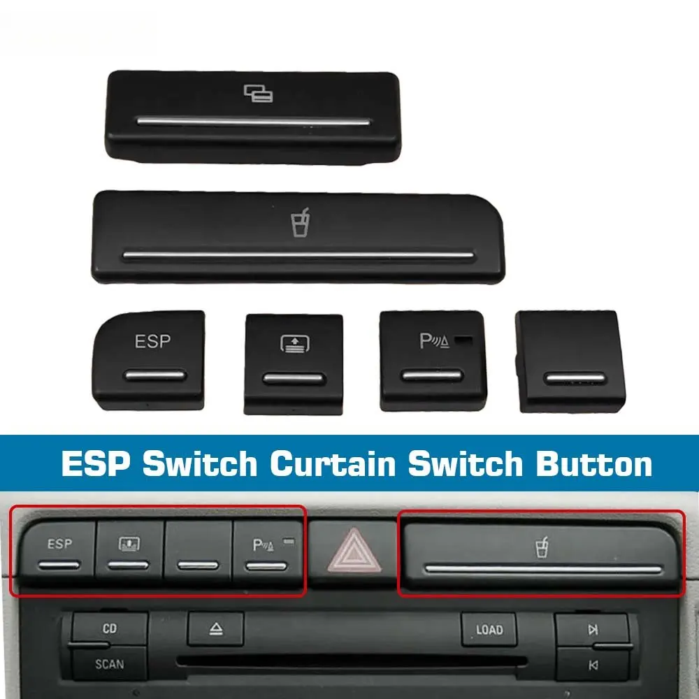 Cover ESP Switch Curtain Switch Button PDC Parking Assist Switch Cap Dummy For Audi A4 B6 B7 2002-2008 A4/S4 Quattro