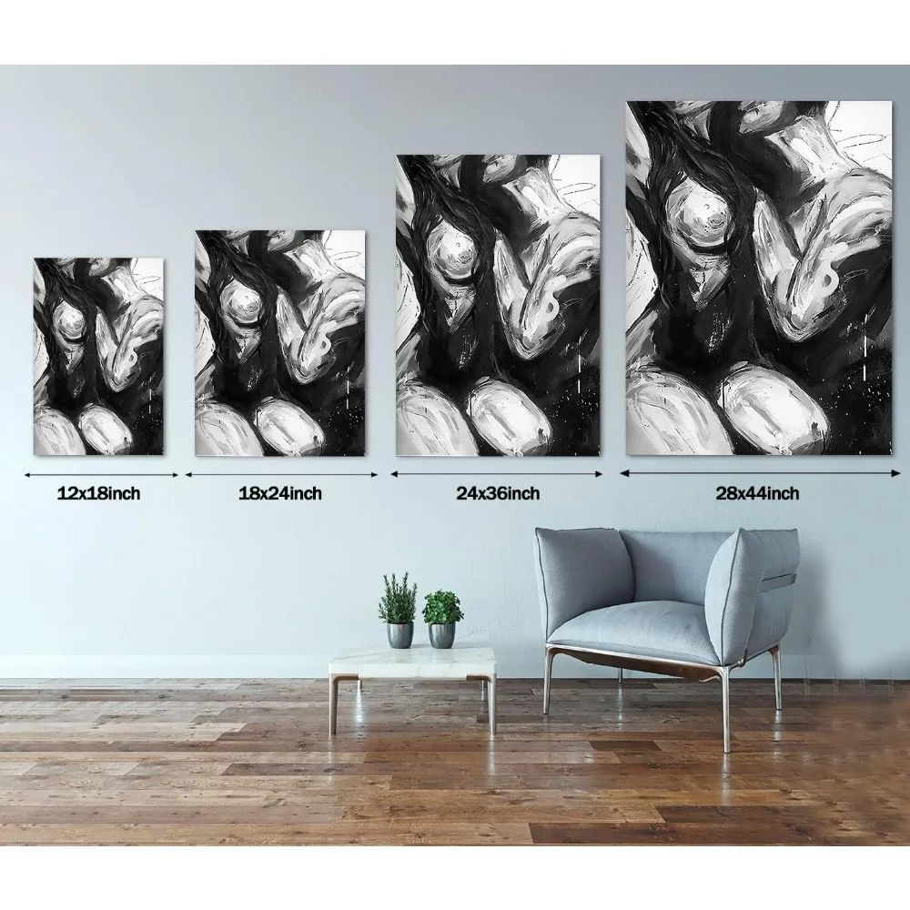 مجردة امرأة عارية ورجل قماش جدار الفن مؤطرة مثير موضوع اللوحة لغرفة النوم ديكور المنزل بار الفندق #5