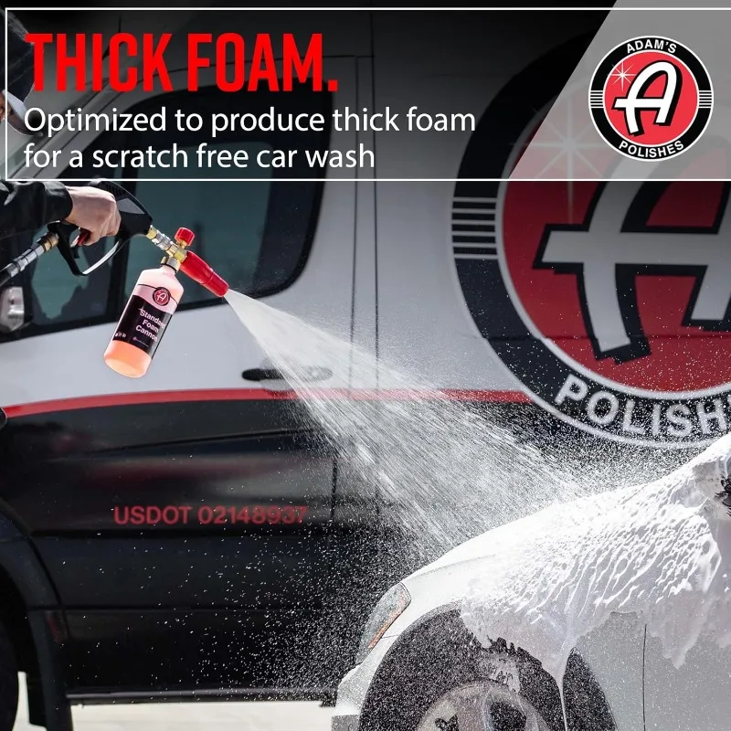 Adam's Polishes Standard Foam Cannon & Snub Nose Combo - Foam Cannon Soap Sprayer for Car Wash, Patio & House Cleaning