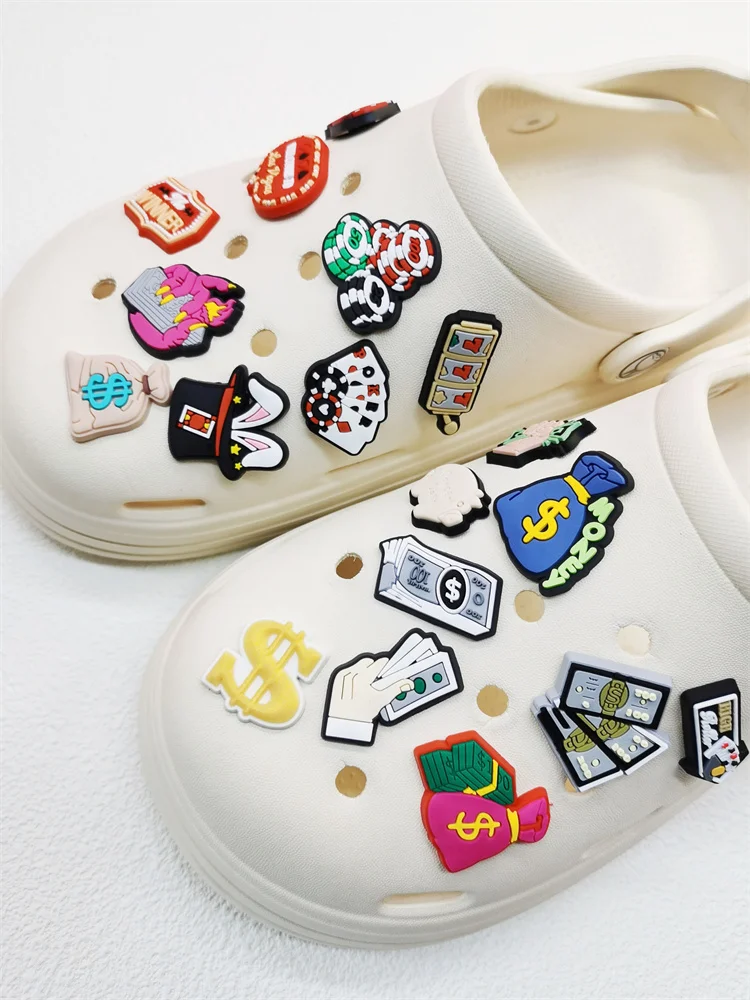 New Design Dollar Euro Money Shoe Charms Funny Pattern PVC Buckle Decorations Shoes Accessories Clog Ornaments Adults Kids Gifts