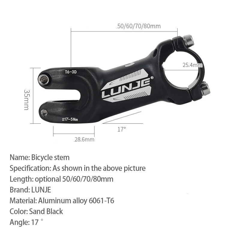 

Детский балансировочный вынос руля 17, ° Сверхлегкий вынос велосипеда 25,4*50/70/80, полая подставка на руль с ЧПУ, детали велосипеда из алюминиевого сплава