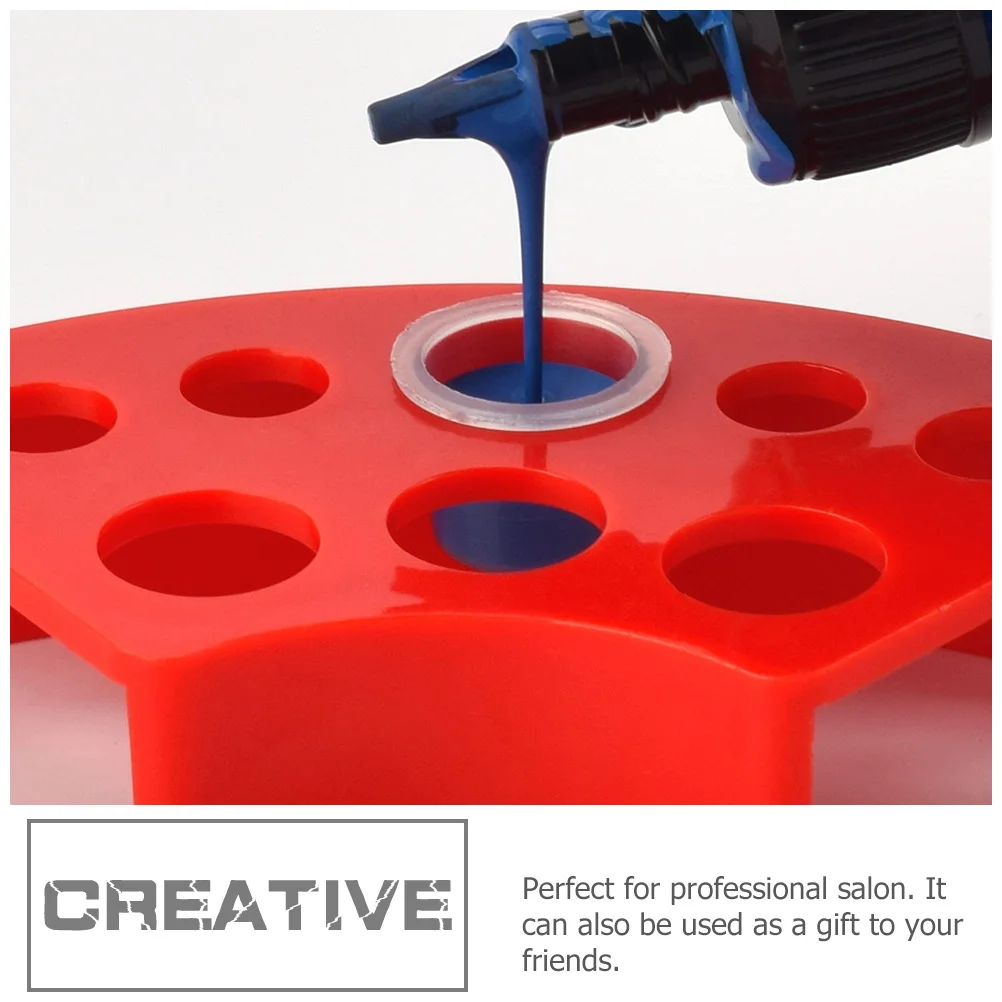 

Ink Cup Holder Stand Pot Cups Fan-shaped Pigment Bracket Plastic Multi-grid Color