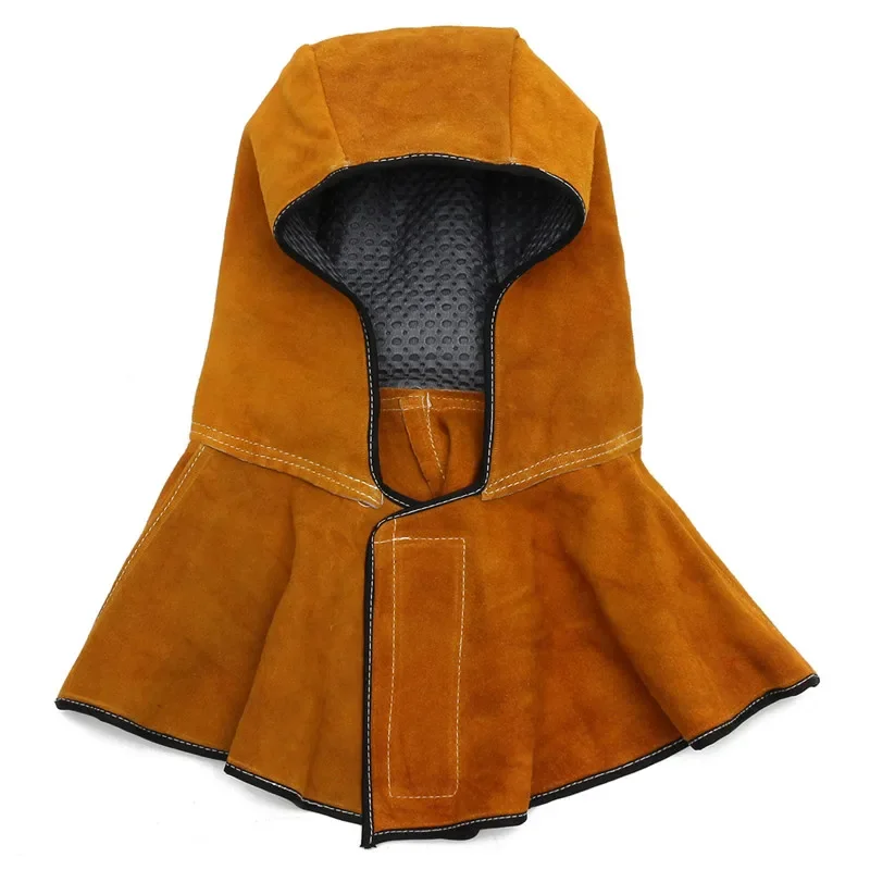 Cowhide Welding Cap, Head Wearing Shawl, Protective Mask, Leather Welding Hood, Helmet Mask for Welder Electric Welding