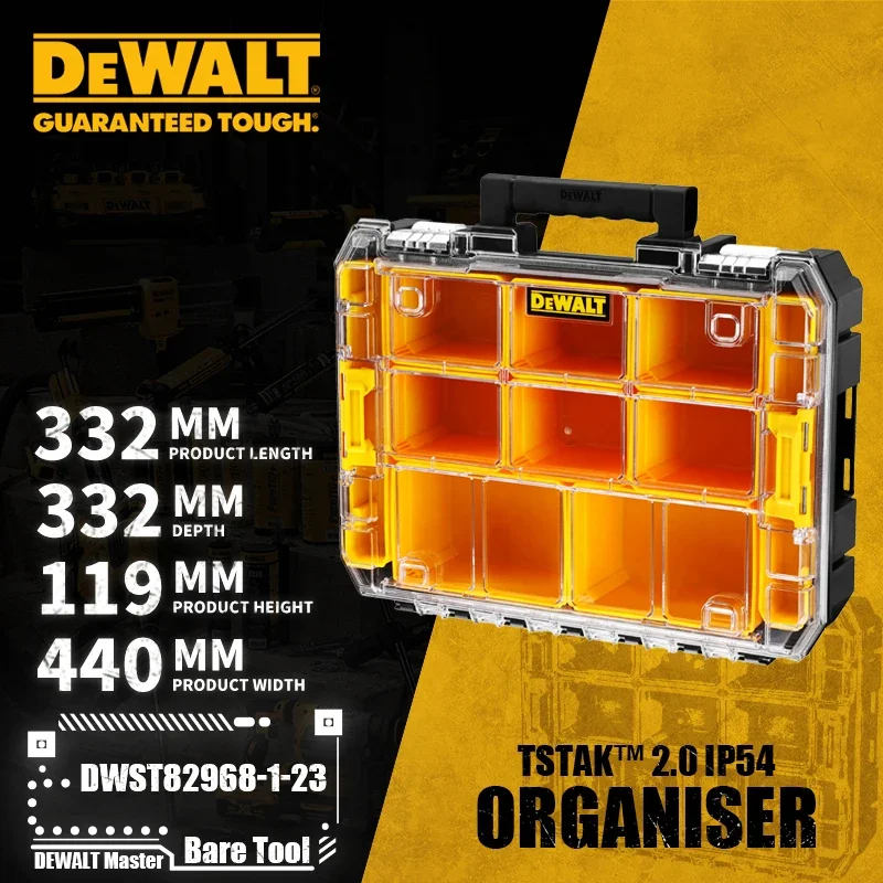 DEWALT TSTAK™ 2.0 IP54 Storage Box DWST82968-1-23 DWST83345-1-23