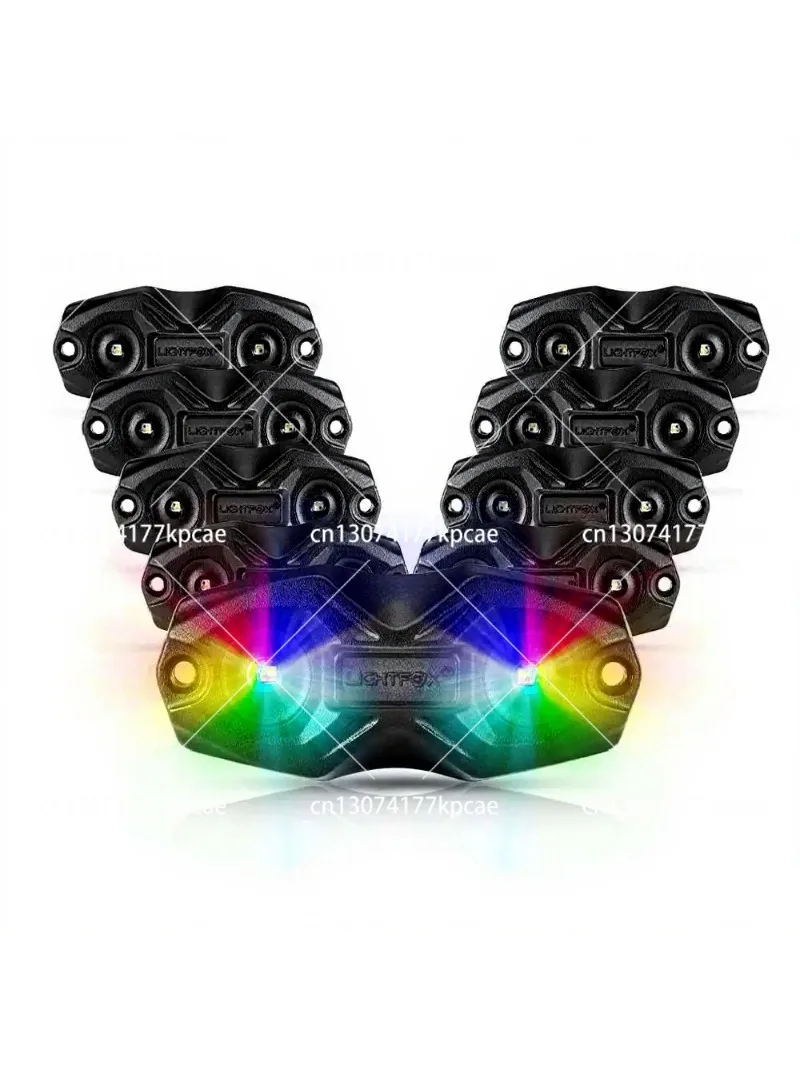 8 Pods Waterproof LED Rock Lights, Multicolor App Music Sync Control For 4x4 Truck