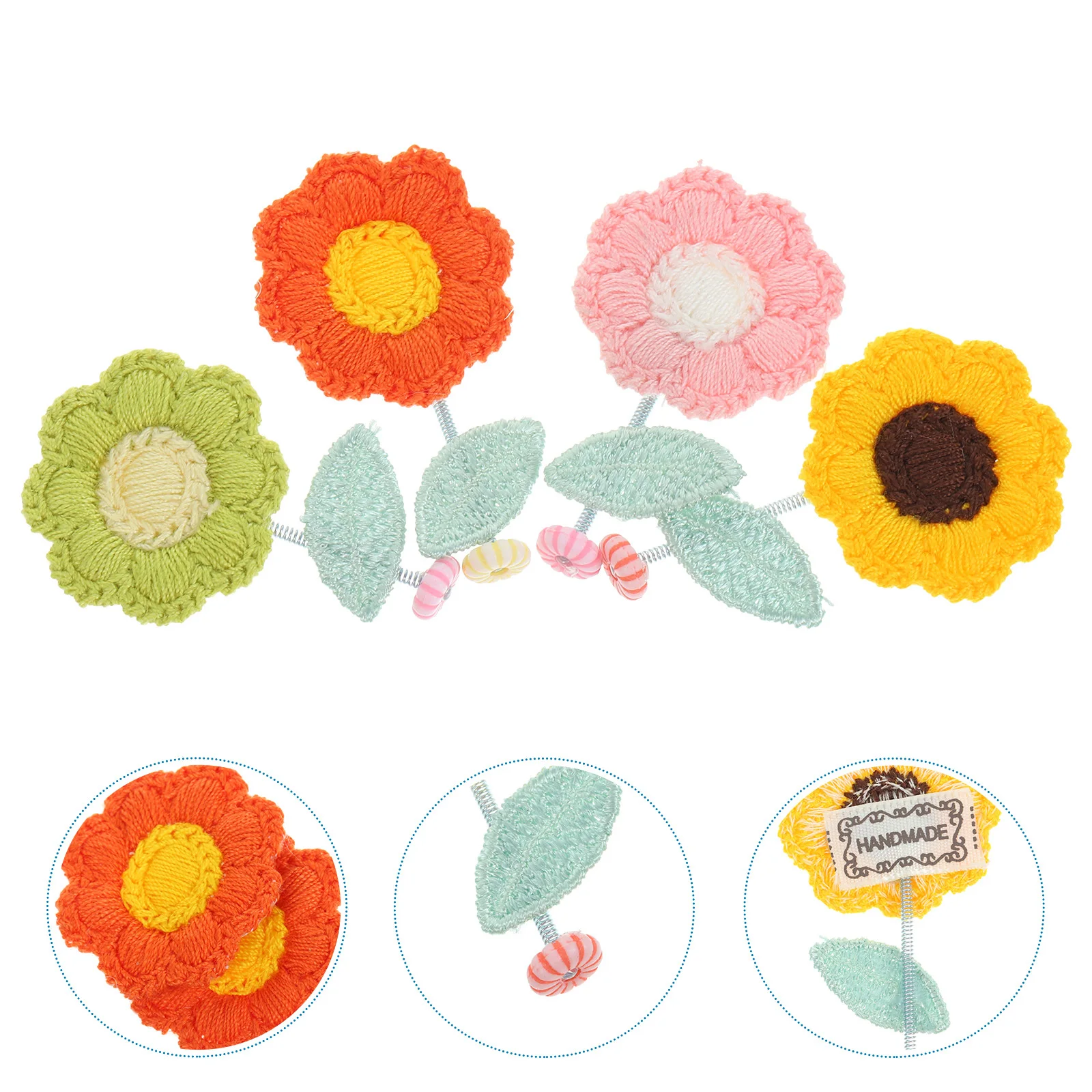 

8pcs Spring Shaking Head Felt Flower Car Dashboard Decor Auto Interior Miniature Ornament For Home Desk Table Decoration